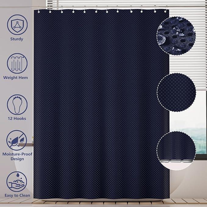 XLHOMO Bathroom Set - 25PC Blue Bathroom Set with Shower Curtain and Rugs, Bathroom Accessories Set, Blue Shower Curtain Set with Bathroom Trash Can - ModernBath