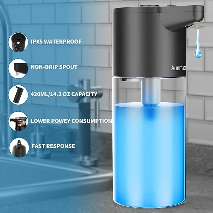 Automatic Soap Dispenser Touchless,Simple Physical Adjustment,Low Battery Consumption Hand Dish Soap Dispenser Kitchen Bathroom,Hands Free Auto - ModernBath