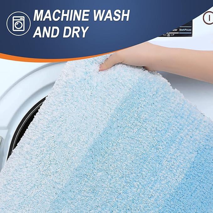 OLANLY Bathroom Rugs Mat 30x20, Extra Soft Absorbent Microfiber Bath Rugs, Rubber Backing, Quick Dry, Machine Washable Bath Mats for Bathroom Floor, Tub and Shower, Home Decor Accessories, Sky Blue - ModernBath