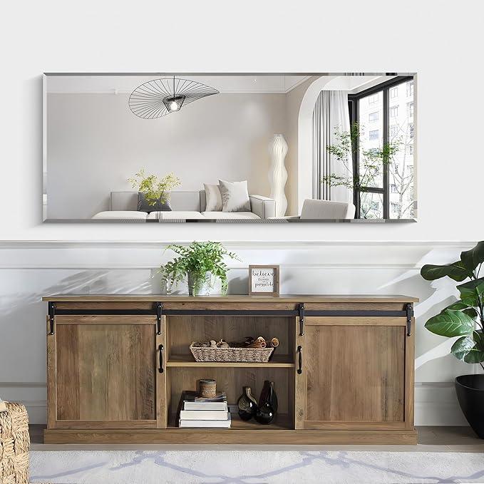 KOCUUY Beveled Mirror, 60x24 Inch Large Frameless Bathroom Mirror for Over Sink, Upgraded Shatterproof Beveled Unframed Design Mirror for Bathroom, Bedroom, Hang Horizontal/Vertical - ModernBath
