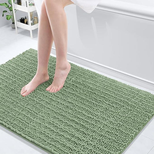 Arotive Luxury Chenille Bathroom Rug Mat, Extra Soft Thick Absorbent Shaggy Bath Rugs, Non-Slip Machine Wash Dry, Plush Bath Mats for Bathroom, Shower and Tub, 50x30, Sage Green - ModernBath