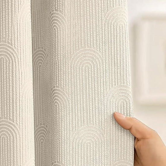 NDDYCU Boho Cotton Shower Curtain Morden Mid Centery Minimalist Shower Curtain,Beige,48 * 72 - ModernBath