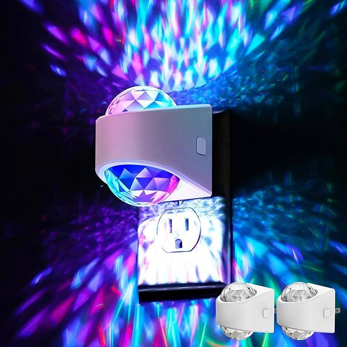 Night Lights Plug into Wall, Star Projector for Bedroom, Night Light Projector for Kids, 9-Color RGB Galaxy Nightlight with Dusk to Dawn Sensor for Bathroom, Home Gaming Room Decor Gifts，2 Pack - ModernBath