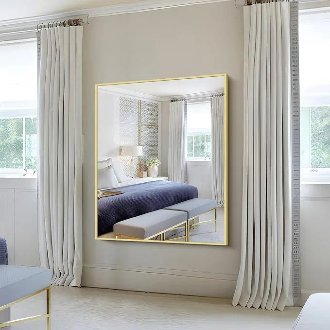 KOCUUY Large Gold Bathroom Mirror, 48x40 Inch Rectangular Mirror for Bathroom Sink, Oversized Wall Mirror with Metal Gold Frame for Living Room, Farmhouse, Entryway, Hang Horizontal/Vertical - ModernBath