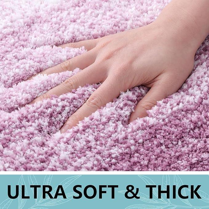 Arotive Microfiber Bathroom Rugs, Shaggy Soft and Absorbent Bath Rug, Non-Slip, Thick Plush Machine Washable Dry Bath Mats for Bathroom, Tub and Shower, 36x24, Purple, Rectangular - ModernBath