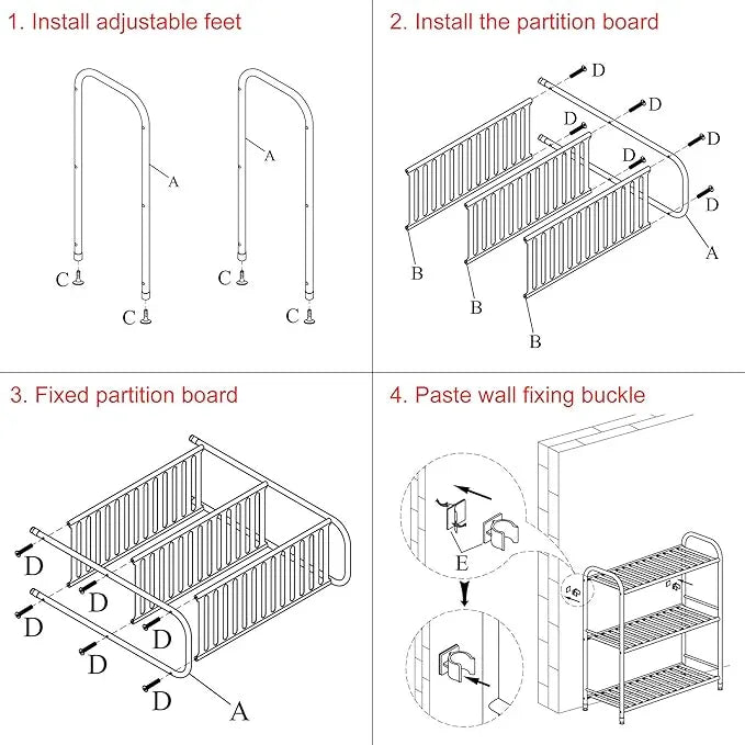 JSB 3-Tier Adjustable Shelving Unit, Heavy Duty Storage Rack Organizer Metal Corner Shelf for Kitchen Living Room Laundry Pantry Bathroom (White, 3 Tier)… - ModernBath