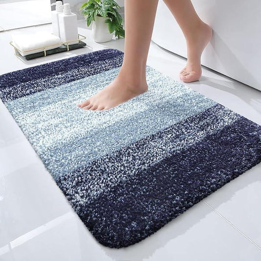 OLANLY Bathroom Rugs Mat 24x16, Extra Soft Absorbent Microfiber Bath Rugs, Rubber Backing, Quick Dry, Machine Washable Bath Mats for Bathroom Floor, Tub and Shower, Home Decor Accessories, Airy Blue - ModernBath