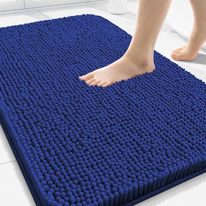 Arotive Bathroom Rugs 30x20, Extra Soft Absorbent Shaggy Chenille Bath Rugs, Machine Washable Rubber Backing Non-Slip Bath Mats for Bathroom Floor Tub and Shower, Home Decor Accessories, Royal Blue - ModernBath
