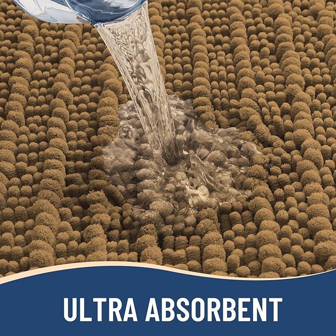 Arotive Luxury Chenille Bathroom Rug Mat, Extra Soft Thick Absorbent Shaggy Bath Rugs, Non-Slip Machine Wash Dry, Plush Bath Mats for Bathroom, Shower and Tub, 36x24, Ochre - ModernBath
