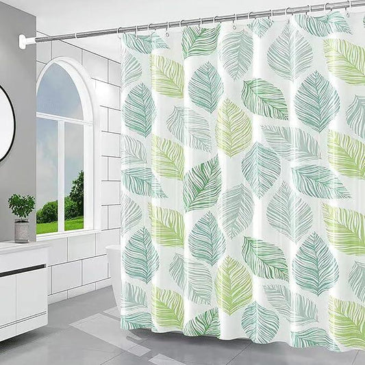 TIKABC Shower Curtain Liner, 4G PEVA Shower Liner, Plastic Waterproof Shower Curtains, with Grommet Holes and 3 Magnetic Weights(Colored Leaves) - ModernBath