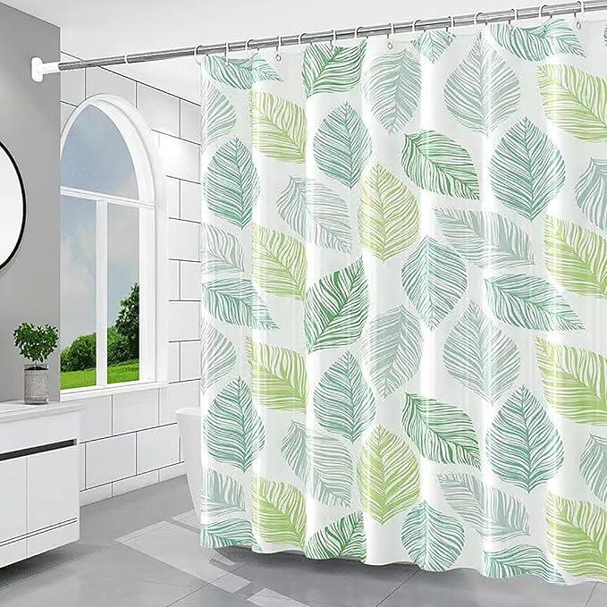 TIKABC Shower Curtain Liner, 4G PEVA Banana Leaves Shower Liner, Plastic Waterproof Shower Curtains, 72x72 inch with Grommet Holes 3 Magnetic Weights - ModernBath