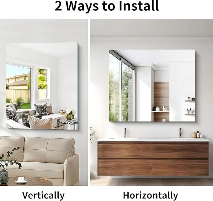 CILIBER Frameless Mirror, 40x48 Inch Large Bathroom Mirrors for Wall Over Sink, Upgraded Shatterproof Vanity Mirror with Polished Edge for Bathroom,Bedroom,Living Room and Entryway - ModernBath