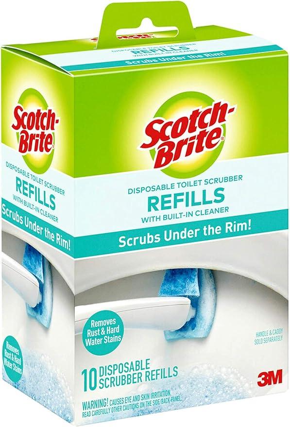 Scotch-Brite Disposable Toilet Scrubber Refills, Removes Rust & Hard Water Stains, 10 Disposable Refills Blue - ModernBath