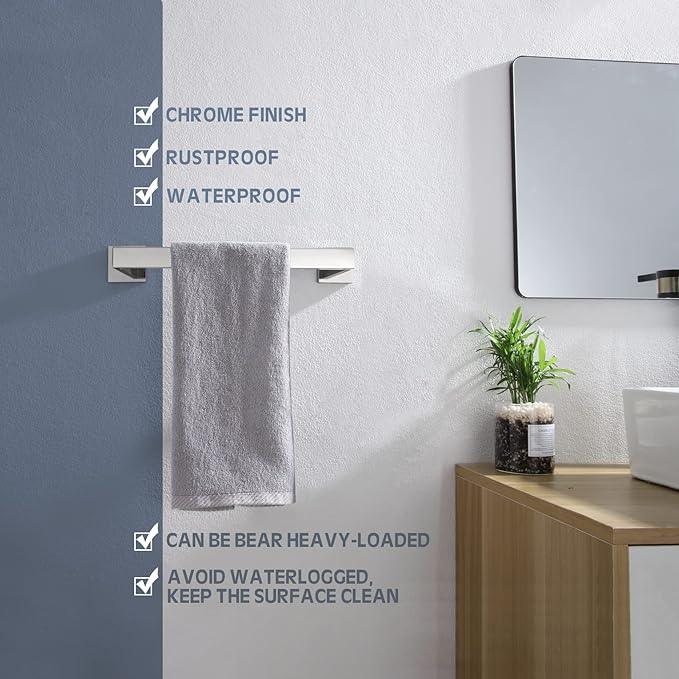 KOKOSIRI 12-Inch Single Towel Bar, Bathroom Kitchen Towel Holder, Wall Mounted SUS304 Stainless Steel Towel Rack, Polished Chrome, B4003CH-L12 - ModernBath