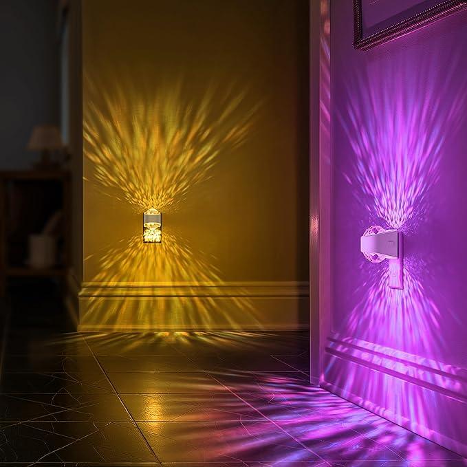 Night Lights Plug into Wall, Star Projector for Bedroom, Night Light Projector for Kids, 9-Color RGB Galaxy Nightlight with Dusk to Dawn Sensor for Bathroom, Home Gaming Room Decor Gifts，2 Pack - ModernBath