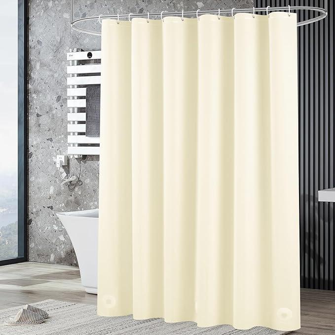 UFRIDAY Beige Shower Curtain Liner Premium PEVA 72 x72 inch,Heavy Duty Shower Curtain with 3 Weighted Magnets, Plastic Waterproof Grey Shower Curtains for Bathroom with 12 Hooks - ModernBath
