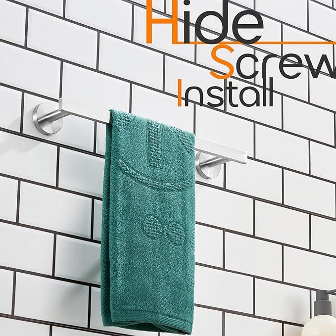 16 Inch Bathroom Towel Bar Bath Towel Rack Kitchen Towel Holder Towel Hanger Wall Mounted SUS304 Stainless Steel Brushed Nickel AN4001BR-L16 - ModernBath