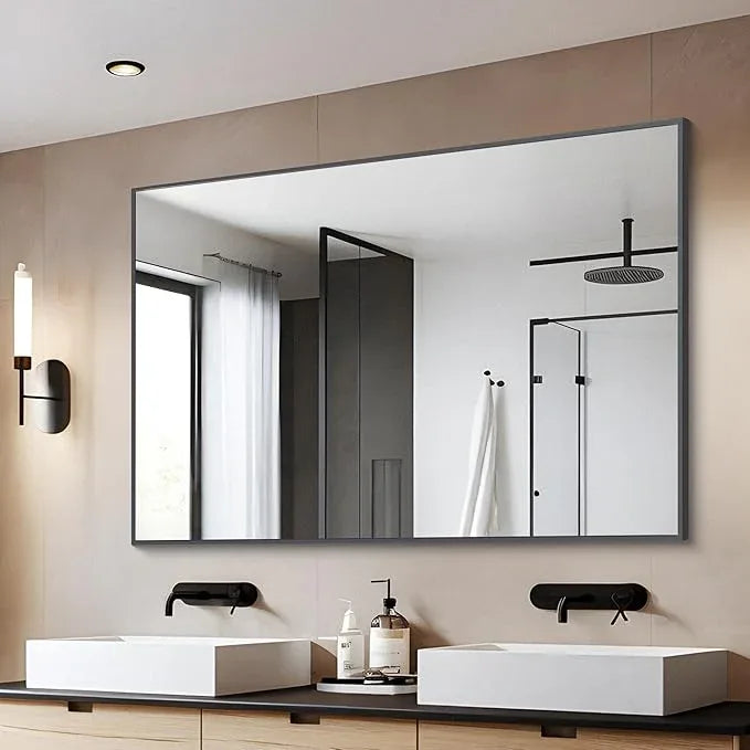 DESBING Black Bathroom Mirror for Wall, 30x40 Inch Rectangle Mirrors with Metal Frame, Modern Vanity Wall Mirror Decor for Entryway Hangs, Bathroom, Living Room Horizontal or Vertical - ModernBath
