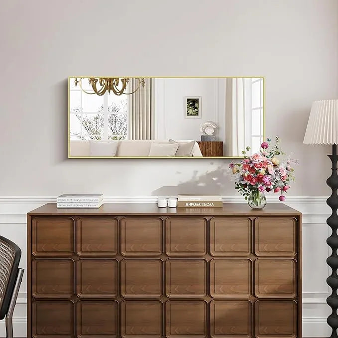 KOCUUY Gold Bathroom Mirror, 20"x48" Rectangle Bathroom Mirror for Wall, HD Tempered Glass, Anti-Rust Frame, Modern Design for Bathroom, Bedroom, Living Room, Entryway - ModernBath