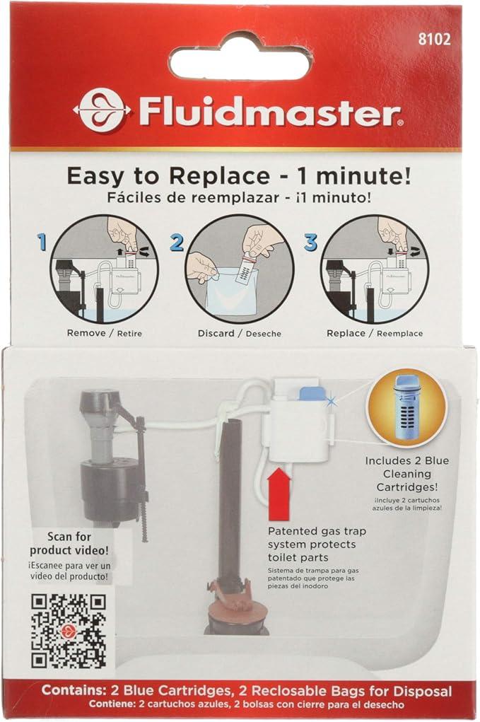 Fluidmaster 8102P8 Flush 'n Sparkle Automatic Toilet Bowl Cleaning System Refills, Blue 2-Pack, Upgraded Version - ModernBath