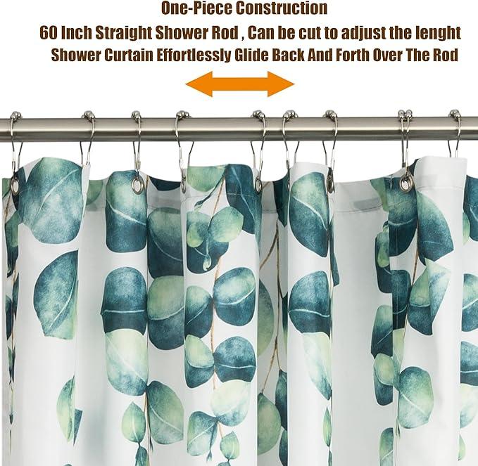 Artiwell 60" Heavy Duty Straight Shower Rod With Shower Rod Flange, Permanent Mount Shower Curtain Rod With Screws Bracket, Never Rust Stainless Steel, Window Curtain and Closet Rod, Brushed Nickel - ModernBath