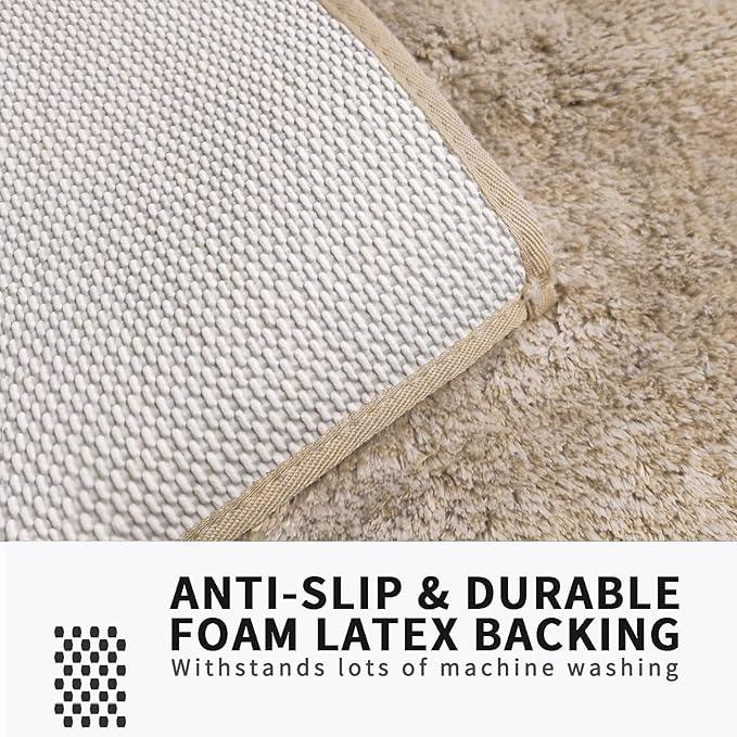 FIFU Bathroom Runner Rug 24" W x 60" L, Bath Mats for Bathroom, Bedroom & Kitchen, Non-Slip Rubber Latex Backing, Comfort & Soft Shower Bathmat & Carpet for Sink, Home & Hallways, Beige - ModernBath