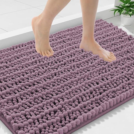 Smiry Bathroom Rugs Mat 36x24, Extra Soft Absorbent Chenille Bath Rugs, Non Slip Rubber Backing Machine Washable Quick Dry Bath Mats for Bathroom Floor, Tub, Shower, Home Decor Accessories, Deep Plum - ModernBath