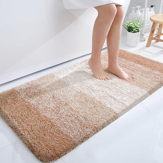 OLANLY Bathroom Runner Rugs 44x24, Extra Soft Absorbent Microfiber Bath Rugs, Rubber Backing, Quick Dry, Machine Washable Bath Mats for Bathroom Floor, Tub and Shower, Home Decor Accessories, Beige - ModernBath
