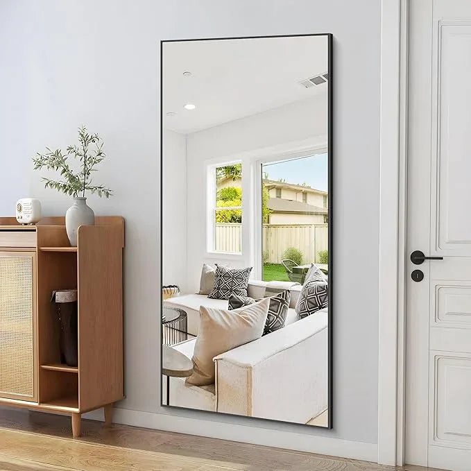 COFENY 36x72inch Bathroom Mirror, Black Rectangle Mirror with Thin Metal Frame, Large Rectangular Wall Mirrors for Bathroom, Living Roomm, Hair Salon, Big Farmehouse Mirror Hang Horizontal/Vertical - ModernBath