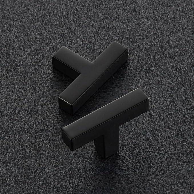 Ravinte 25 Pack Solid Single Hole Slim Square Bar Drawer Handles Kitchen Cabinet Handles Black Drawer Pulls Kitchen Cabinet Hardware Kitchen Handles Matte Black Cabinet Pulls - ModernBath