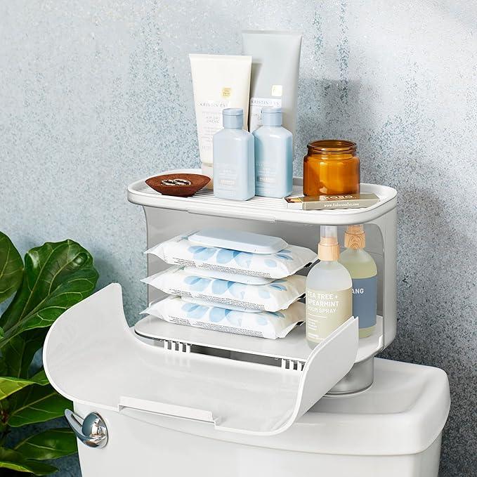 YouCopia Hideaway Toilet Cabinet, Over The Toilet Bathroom Organizer for Paper Rolls, Wipes and Accessories - ModernBath