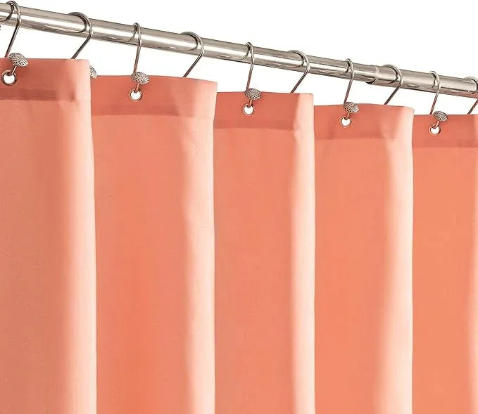 N&Y HOME Fabric Shower Curtain or Liner with Magnets - Hotel Quality, Machine Washable, Water Repellent - Coral, 72x72 - ModernBath