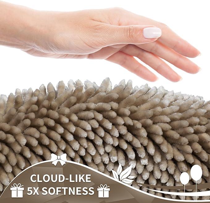 Yimobra Chenille Bathroom Rugs Non Slip, Extra Thick Soft Absorbent Bath Rug 31.5x20 Inch, Machine Washable Quick Dry Bath Mat for Bathroom Floor, Tub and Shower, Home Decor Accessories, Camel - ModernBath