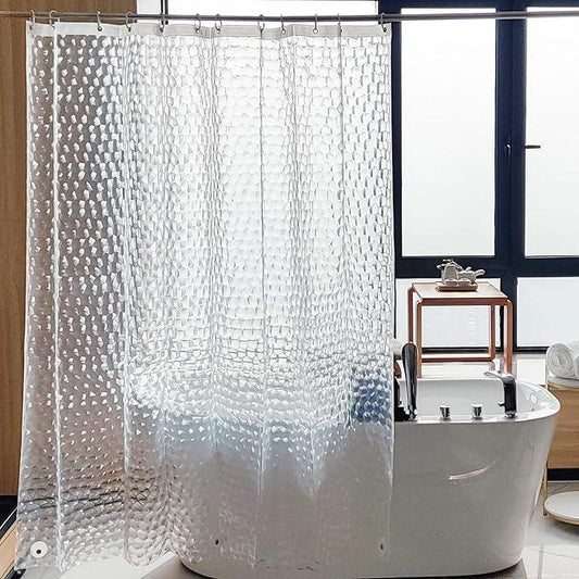 NTBAY EVA Clear Shower Curtain with Water Cube, Water-Repellent Liner with 3 Magnets for Bathroom, 72x72 Inches - ModernBath