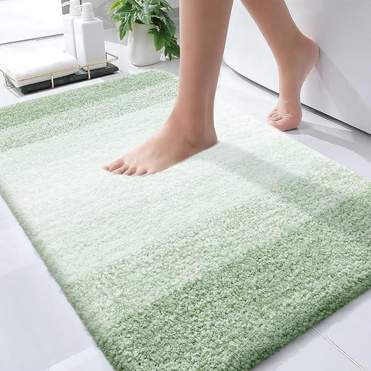 OLANLY Bathroom Rugs Mat 36x24, Extra Soft Absorbent Microfiber Bath Rugs, Rubber Backing, Quick Dry, Machine Washable Bath Mats for Bathroom Floor, Tub and Shower, Home Decor Accessories, Sage Green - ModernBath
