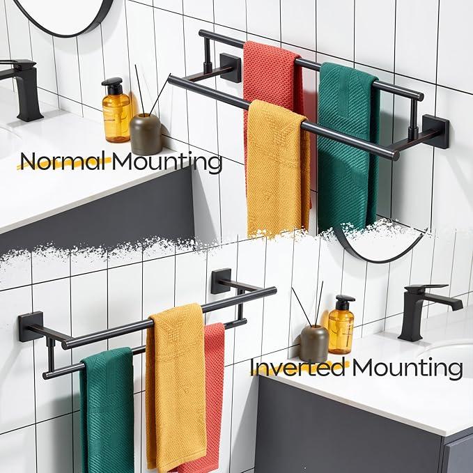 KOKOSIRI Towel Bars 20-Inch Bathroom Towel Holder Oil Rubbed Bronze Bath Towel Rails Kitchen Racks for Cabinet Stainless Steel B5009ORB-L20 - ModernBath
