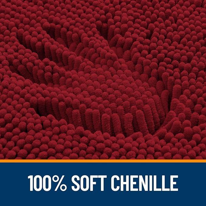 OLANLY Bathroom Rugs 36x24, Extra Soft Absorbent Chenille Bath Rugs, Rubber Backing Quick Dry, Machine Washable Bath Mats for Bathroom Floor, Tub and Shower, Home Decor Accessories, Red - ModernBath