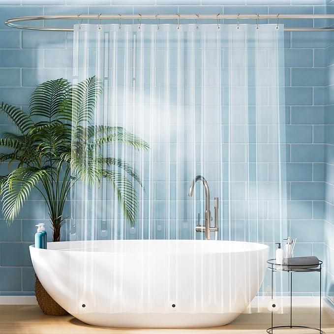 Titanker Plastic Shower Curtain Liner, Clear Shower Liner PEVA 66x72 Lightweight Waterproof Shower Curtains for Bathroom with Magnets and Rustproof Grommets - ModernBath