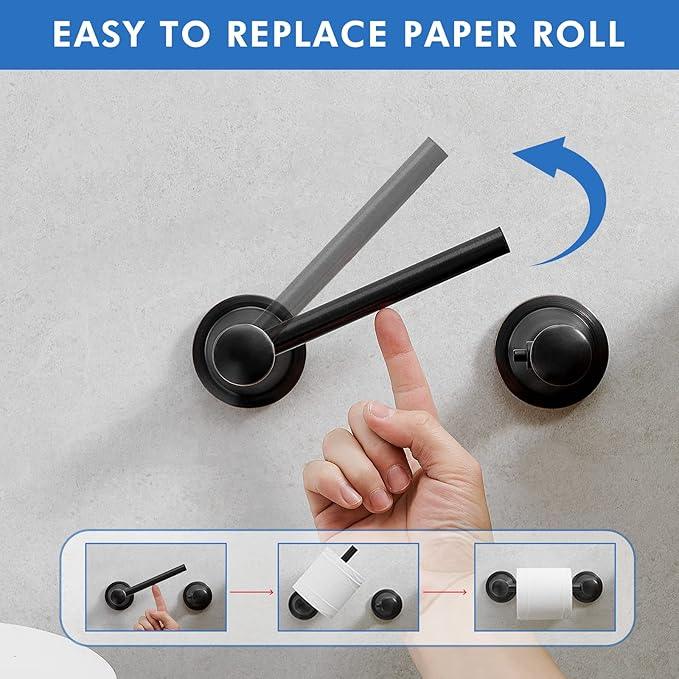RUMOSE Toilet Paper Roll Holder Bathroom Flexible Pivoting Tissue Handle on Wall Mounted Oil Rubbed Bronze Rustproof Toilet Tissue Roll Holder,Stainless Steel - ModernBath