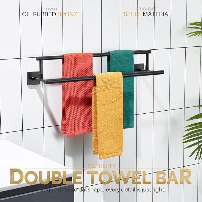 KOKOSIRI Towel Bars 20-Inch Bathroom Towel Holder Oil Rubbed Bronze Bath Towel Rails Kitchen Racks for Cabinet Stainless Steel B5009ORB-L20 - ModernBath