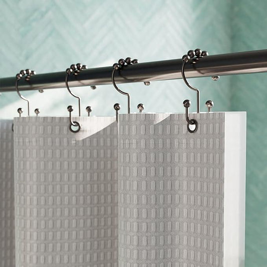 Zenna Home Metal Double Glide Shower Rings, Oil Rubbed Bronze – Set of 12 Heavy Duty, Rust-Resistant Shower Rings with Smooth Glide for Shower Curtains and Liners - ModernBath