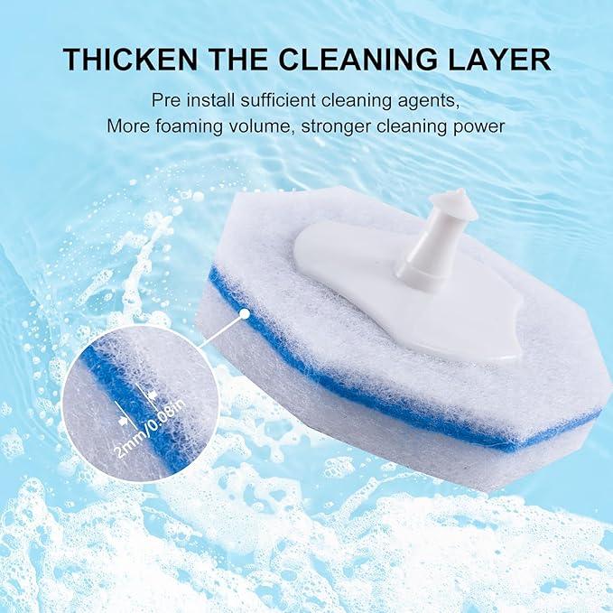 LufamlyGo Upgraded 60pcs Toilet Wand Refills fits Clorox Toilet Wand, Thickened Cleaning Layer, Won’t Fall Apart, Disposable Bathroom Cleaning Scrub Pads with Fresh Scent, for Home & Commercial Use - ModernBath