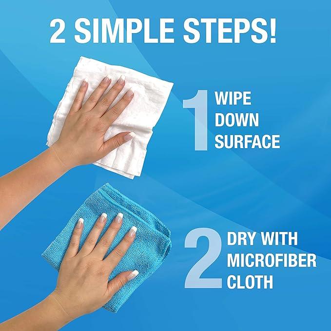 MiracleWipes for Glass, Disposable and Streak Free Cleaning Wipes for Mirrors, Windows, Kitchen, Home, and Auto- 60 Count - ModernBath