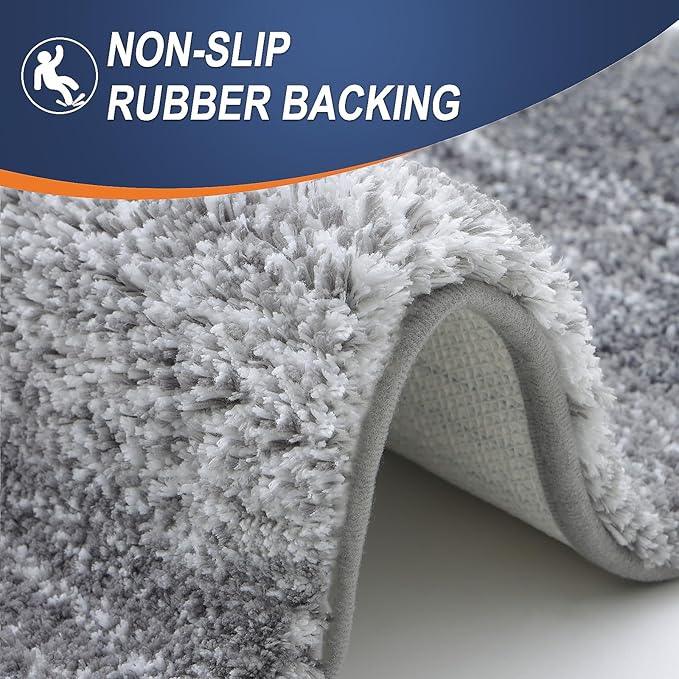 OLANLY Bathroom Rugs Mat 50x30, Extra Soft Absorbent Microfiber Bath Rugs, Rubber Backing, Quick Dry, Machine Washable Bath Mats for Bathroom Floor, Tub and Shower, Home Decor Accessories, Grey - ModernBath