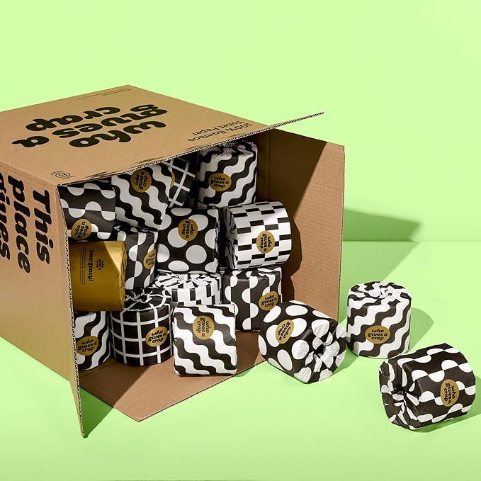 Who Gives A Crap 100% Bamboo Toilet Paper, 48 Rolls, 3 Ply, 370 Sheets, Long, Strong & Soft Toilet Tissue, Sustainable, Biodegradable, Renewable, Tree Free Bathroom Tissue Bulk Toilet Paper - ModernBath