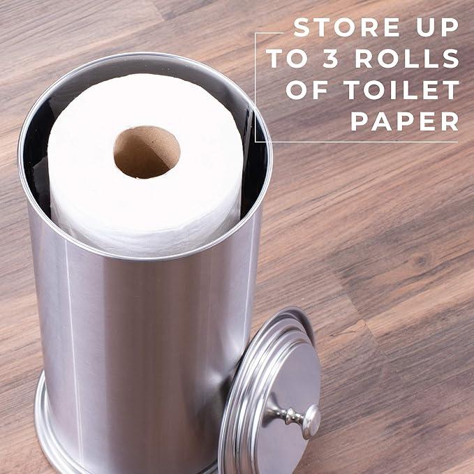 JS Jackson Supplies Free Standing Extra Large Toilet Paper Holder - Stainless Steel - ModernBath
