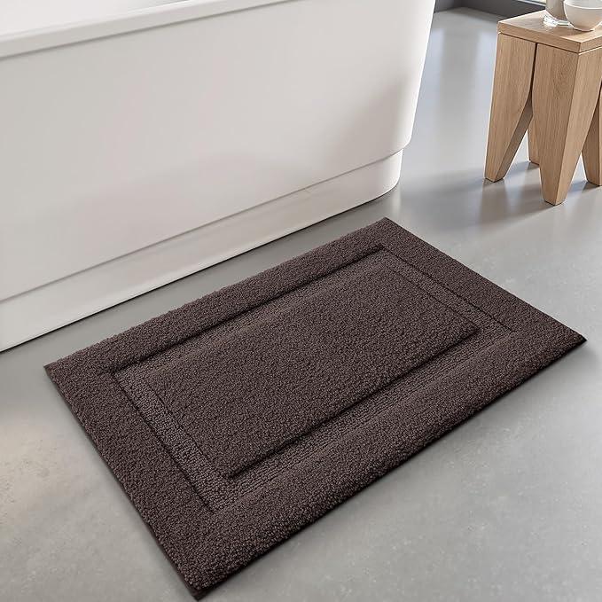 LUMI Ultra Soft Bathroom Rugs Non Slip with Rubber Backing, Absorbent Washable Bath Mat Quick Dry, Upgraded Premium Microfiber Plush Carpet for Bathtub and Shower Floor, Brown, 24x36 - ModernBath