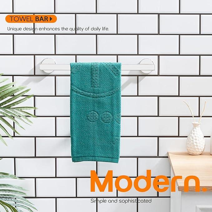 12 Inch Bathroom Towel Bar Bath Towel Rack Kitchen Towel Holder Towel Ring Wall Mounted SUS304 Stainless Steel Polished Chrome AN4001CH-L12 - ModernBath