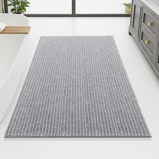 Arotive Luxury Chenille Bathroom Rug Mat, Extra Soft Thick Absorbent Shaggy Bath Rugs, Non-Slip Machine Wash Dry, Plush Bath Mats for Bathroom, Shower and Tub, 70x46, Light Grey - ModernBath