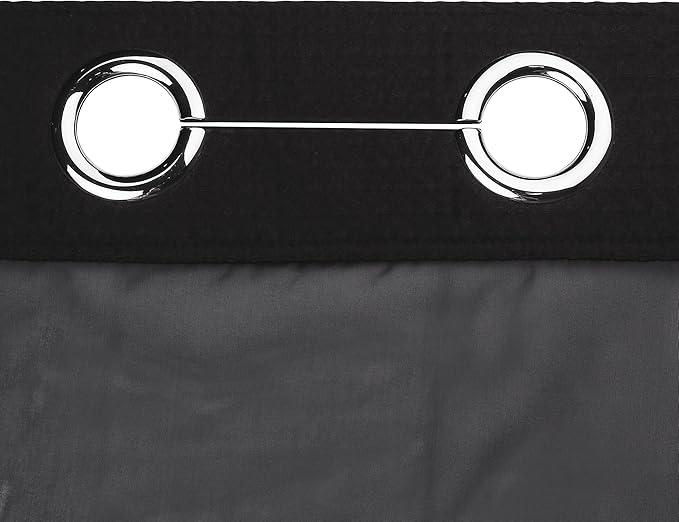 River Dream Black Fabric Shower Curtain Set, Cotton Blend, Waffle Weave, with Snap in Replacement Liner，71 x 86 inches - ModernBath